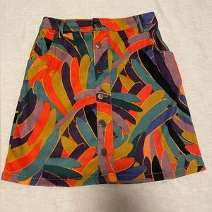 Farm Rio by Anthropologie Kiki Corduroy Skirt Size Small
